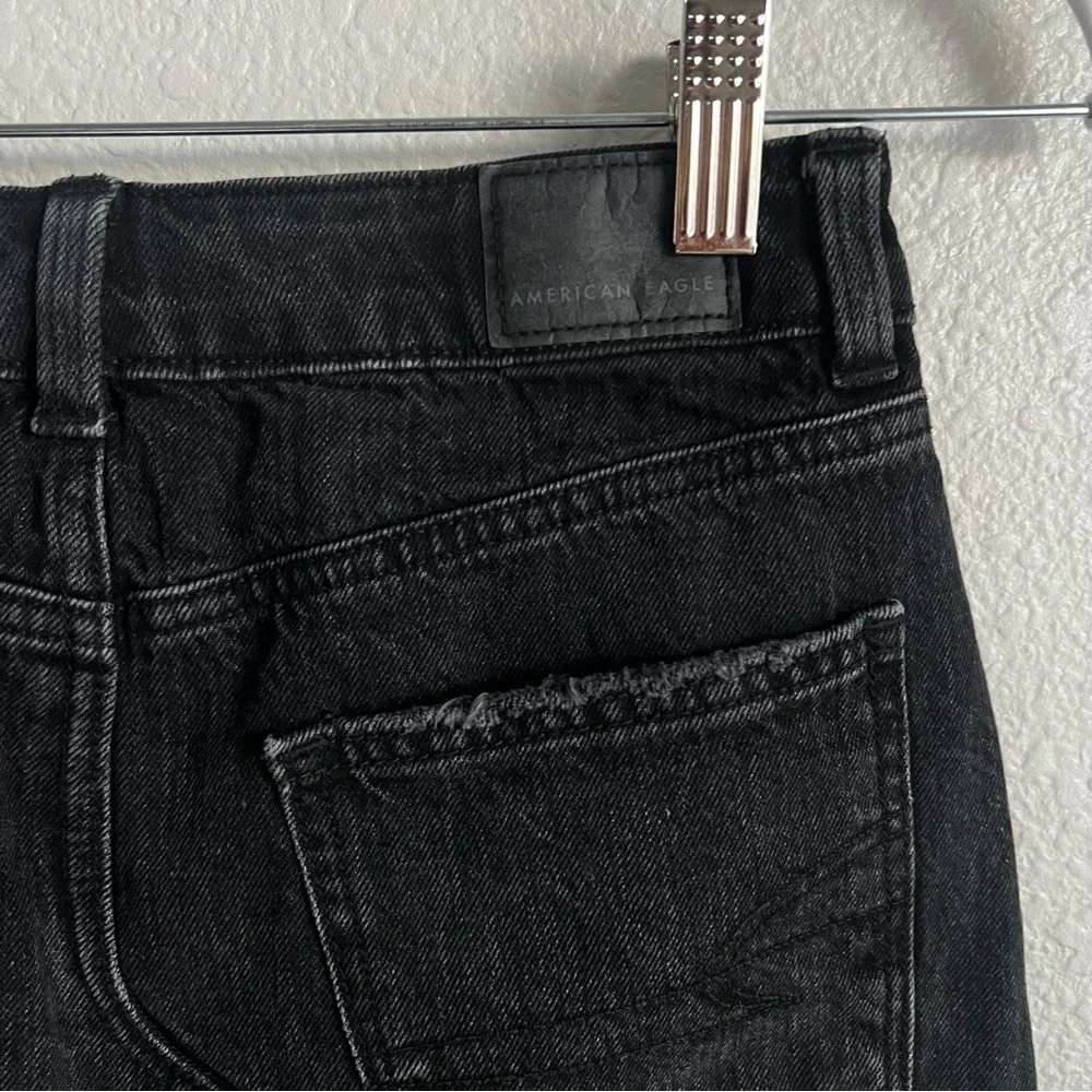 American Eagle‎ Women’s Denim Skirt Mini Black Wash Size 0 Crossover Button